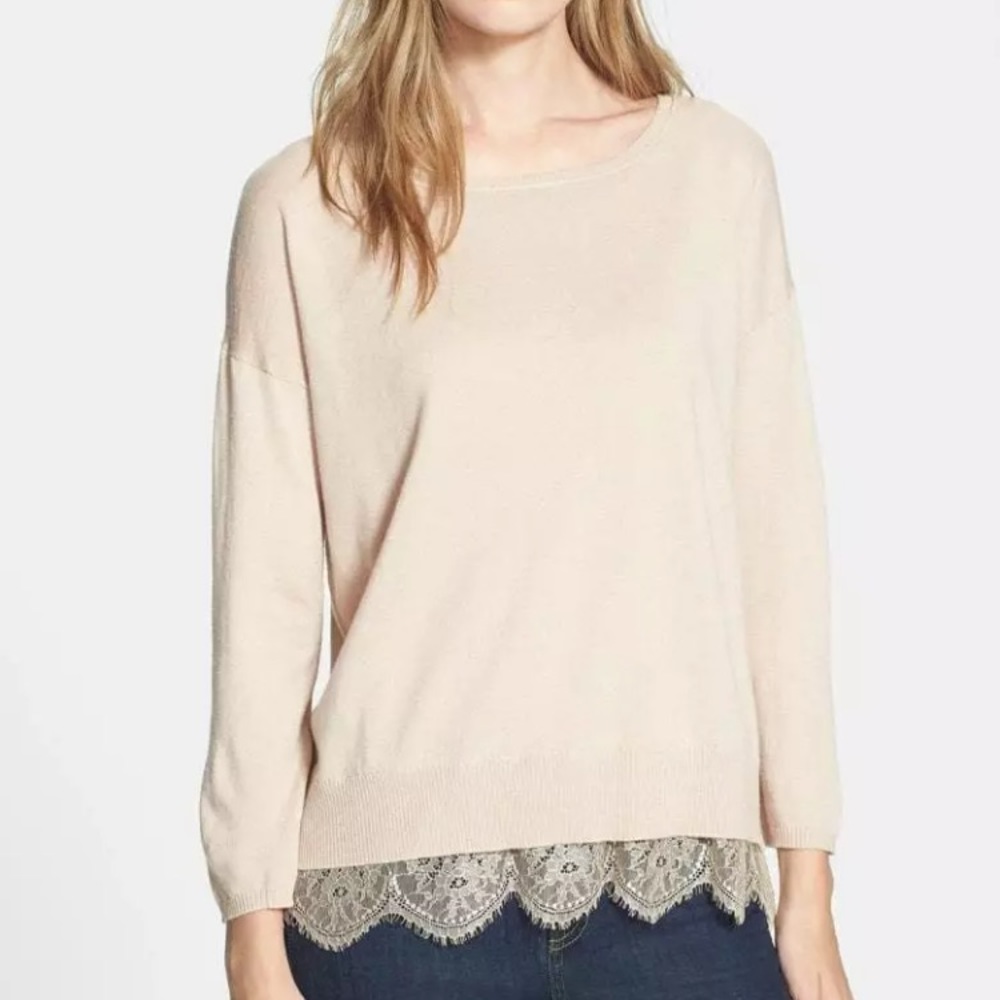 Joie Hilano lace trim sweater